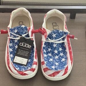 Hey Dude Red and Blue Moccasin Shoes